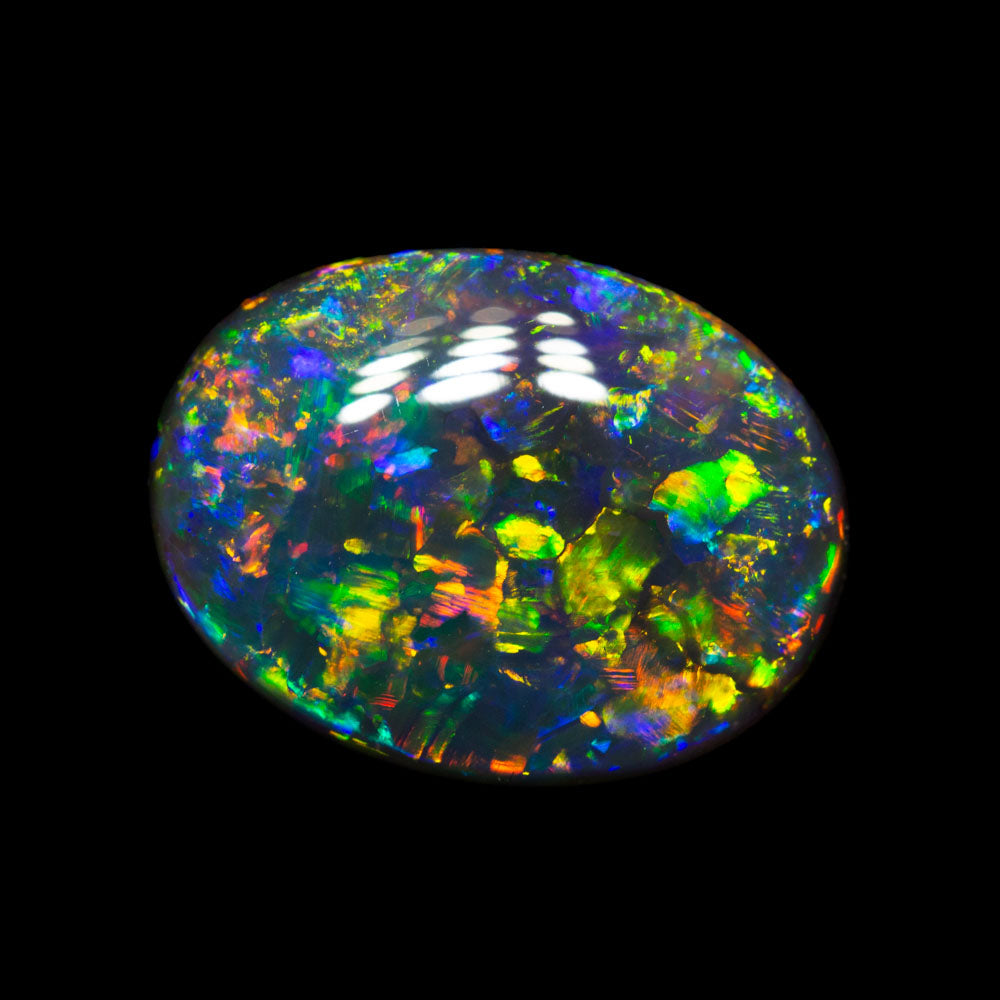 3.34 ct gem black opal 13.5x10.2x3.7mm
