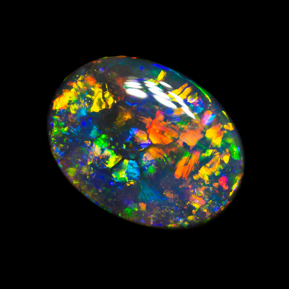 3.34 ct gem black opal 13.5x10.2x3.7mm
