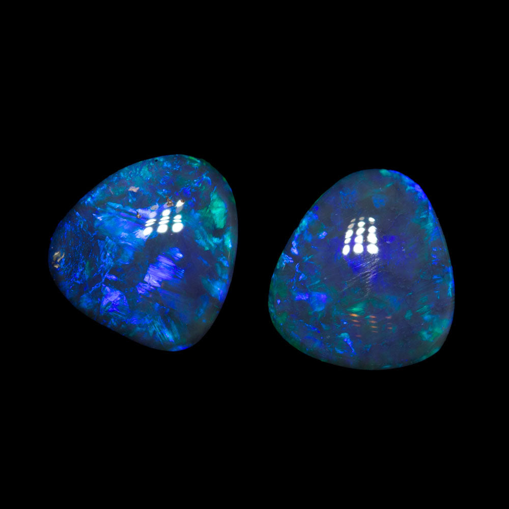 3.55 ct double-sided black opal pair 8.3x7.7x4.2mm