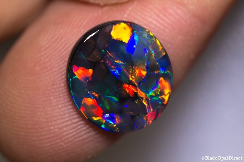 3.60 ct gem black opal collectors piece 13.8x13x2.5mm