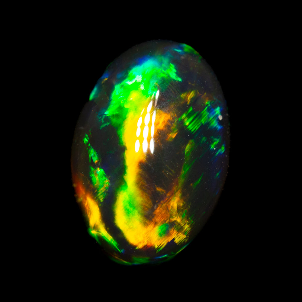 3.70 ct gem black crystal opal 11.8x8.2x6.1mm