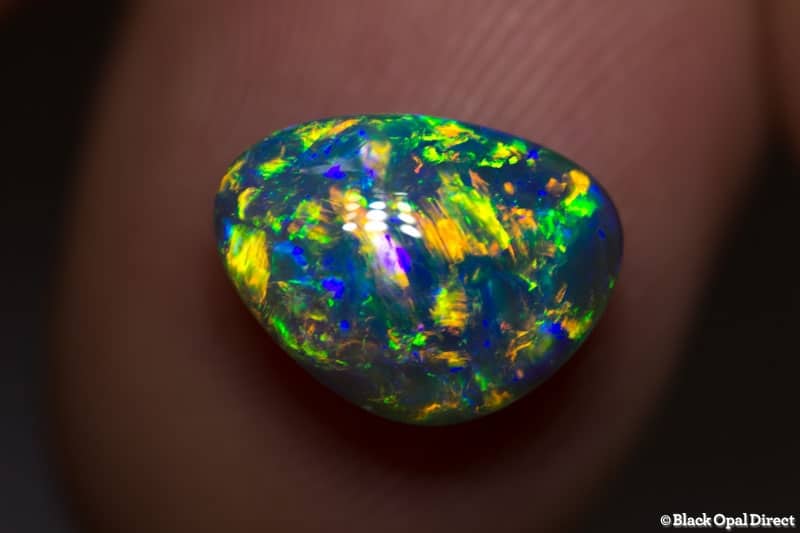 3.85 ct gem black opal 11x8.5x6mm
