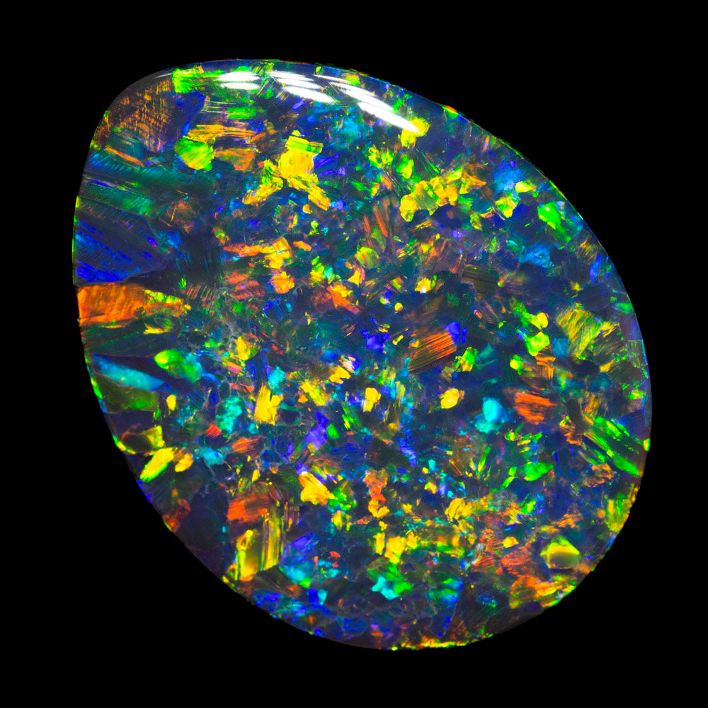 34.60 ct gem black opal 29x21.5x8.3mm