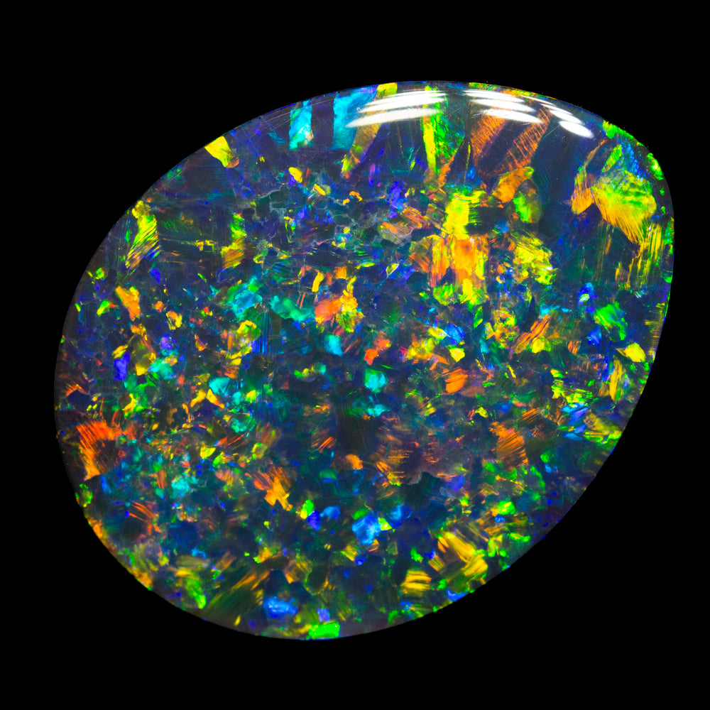 34.60 ct gem black opal 29x21.5x8.3mm