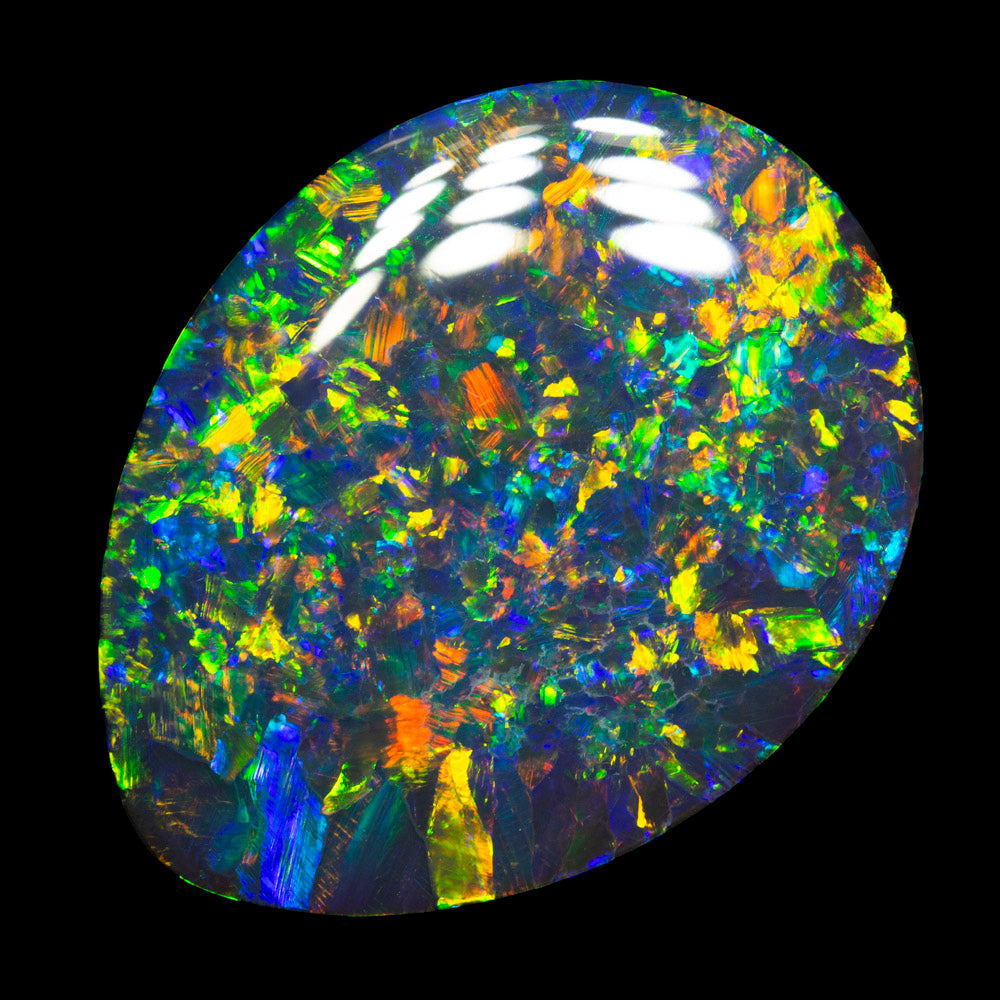 34.60 ct gem black opal 29x21.5x8.3mm