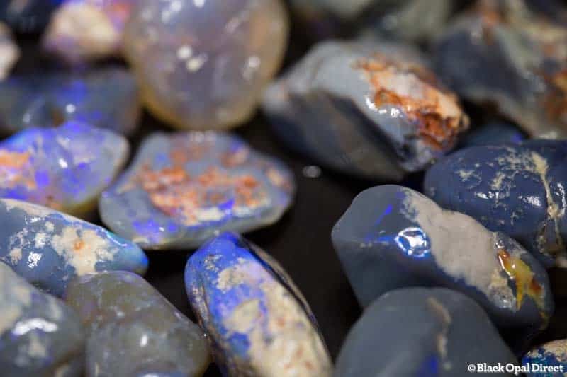 350 ct rough black opal parcel