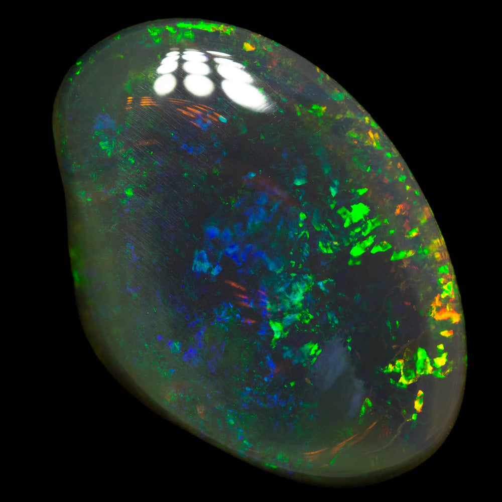 37.07 ct black crystal opal carving 33x22.1x10.5mm
