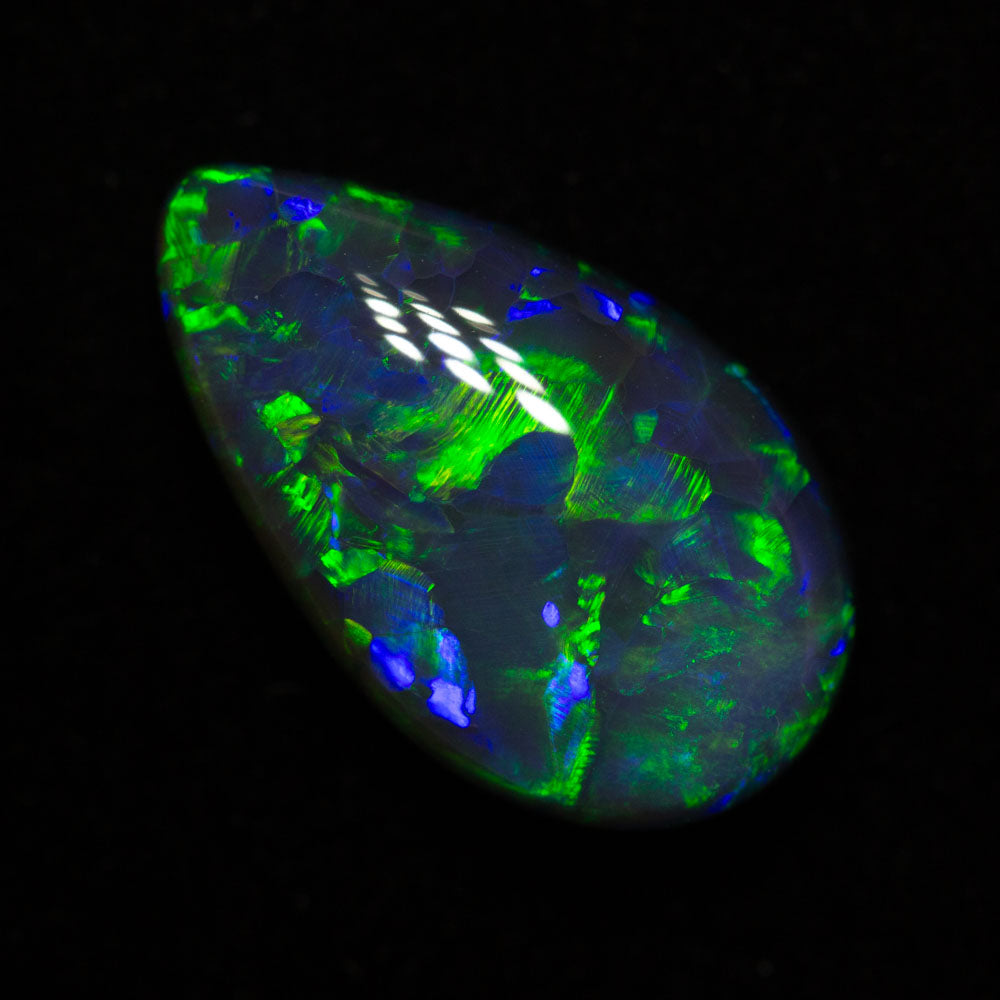 4.12 ct gem black opal 14.8x8.8x5.3mm