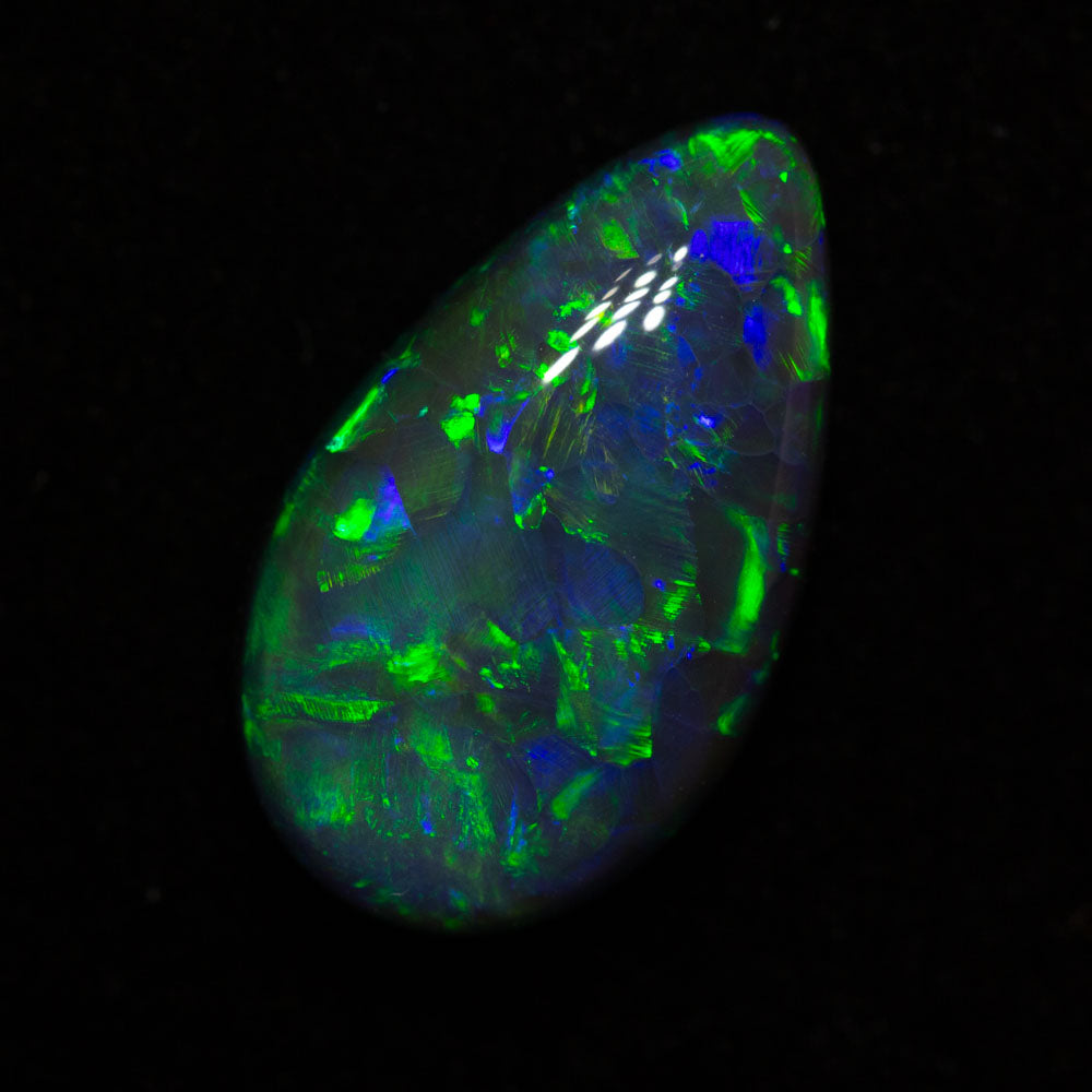 4.12 ct gem black opal 14.8x8.8x5.3mm