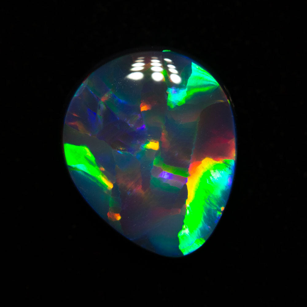 4.16 ct gem black opal 12.6x10.6x4.8mm