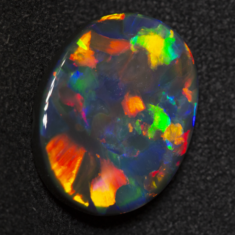 4.19 ct gem black opal 14.5x11.5x4.1mm