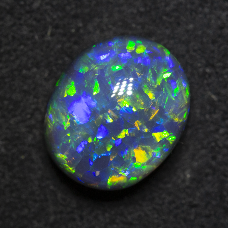 4.26 ct gem black opal 10.9x9.1x6.6mm