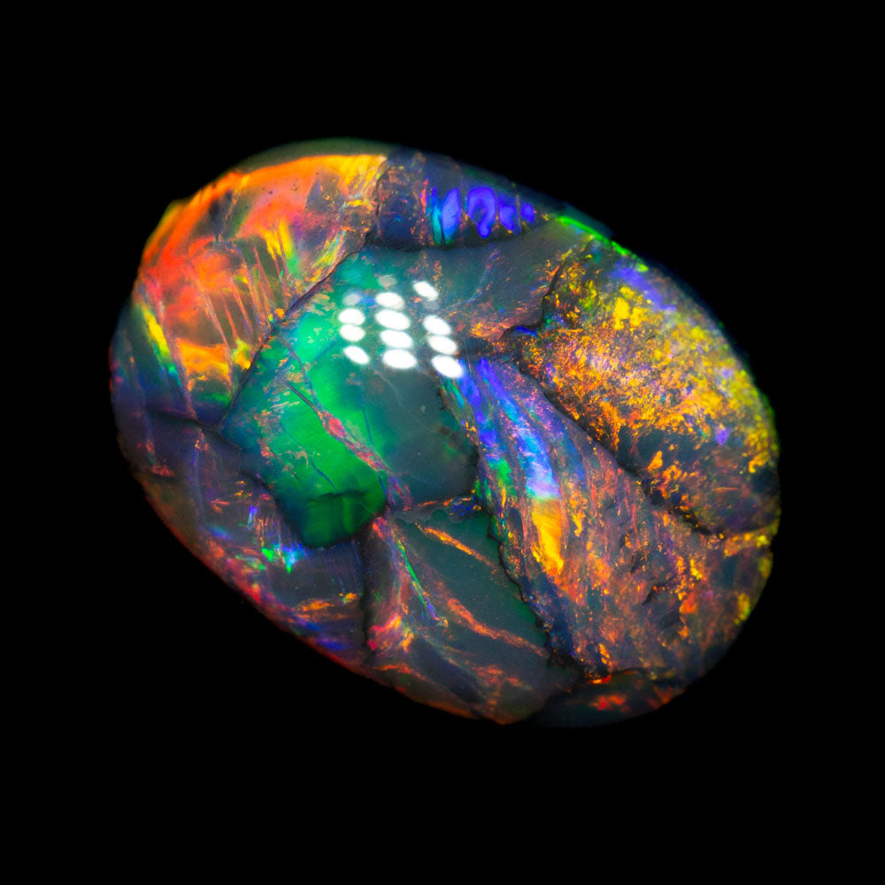 4.26 ct gem black opal 11.9x8.8x6.2mm