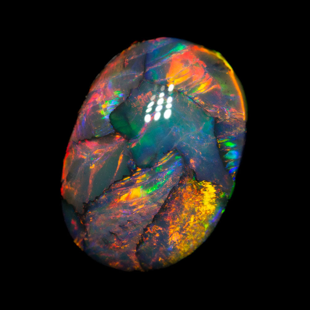 4.26 ct gem black opal 11.9x8.8x6.2mm