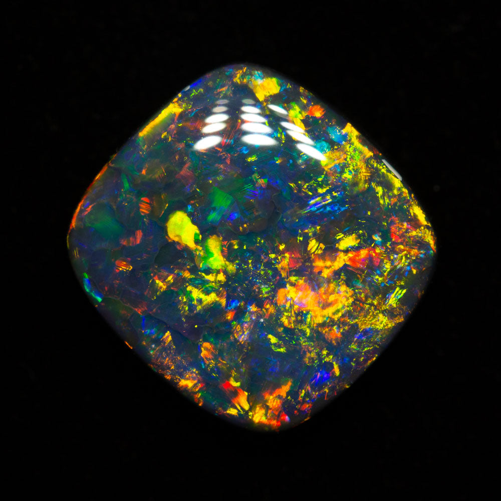 4.75 ct gem black opal 11.8x11.3x4.7mm