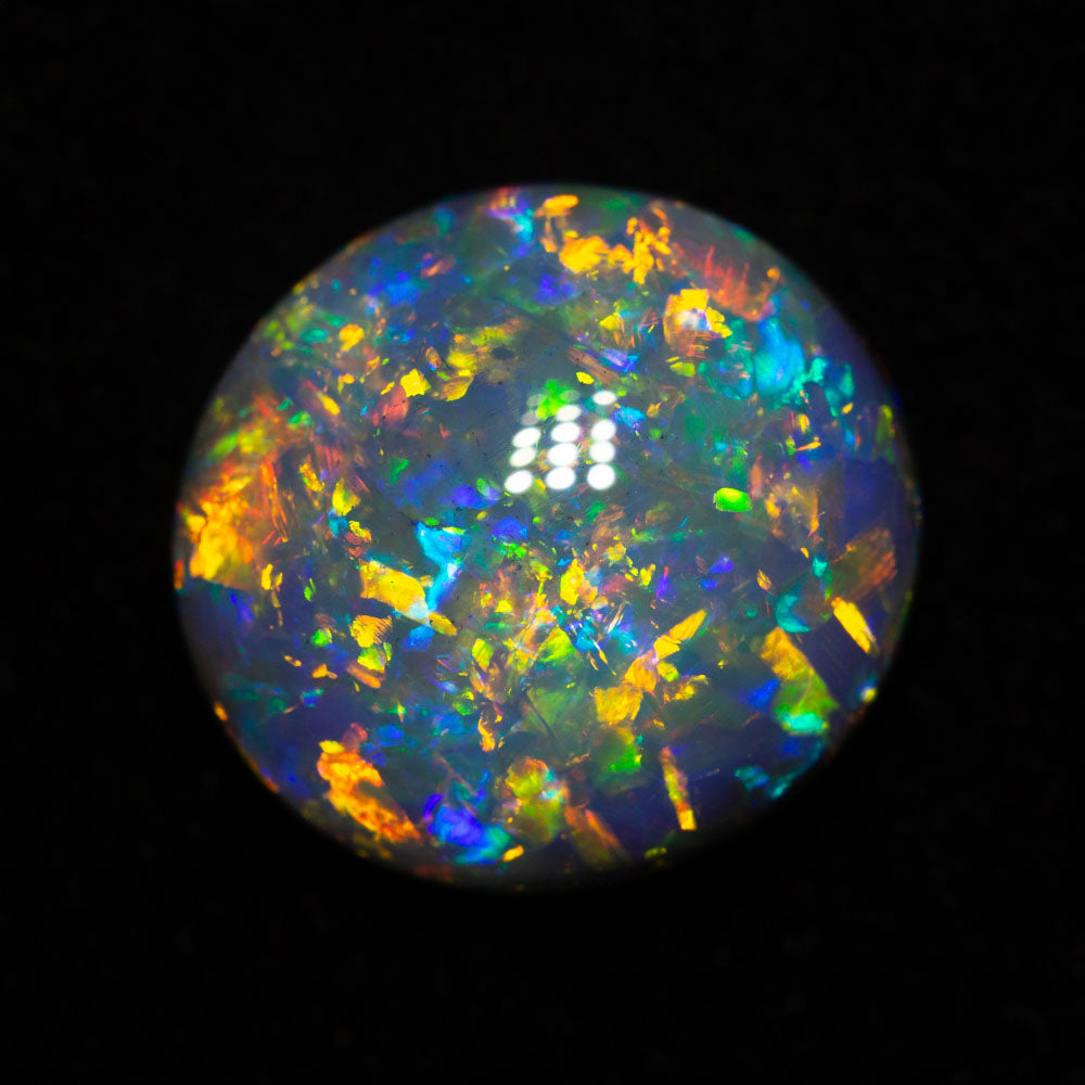 4.80 ct double-sided gem black opal 12.8x11.9x5.1mm