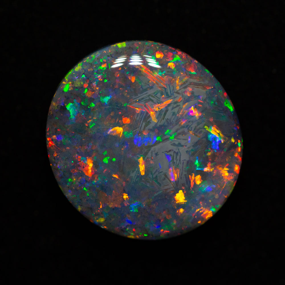 4.80 ct double-sided gem black opal 12.8x11.9x5.1mm