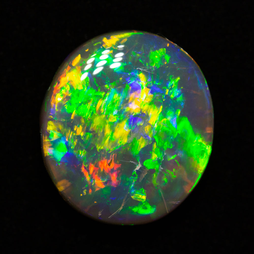 5.39 ct gem black crystal opal 13.7x12.3x5.2mm