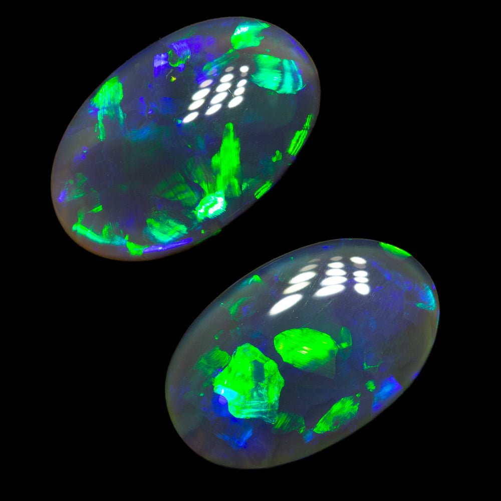 5.45 ct black opal pair 12.4x8x4.3mm
