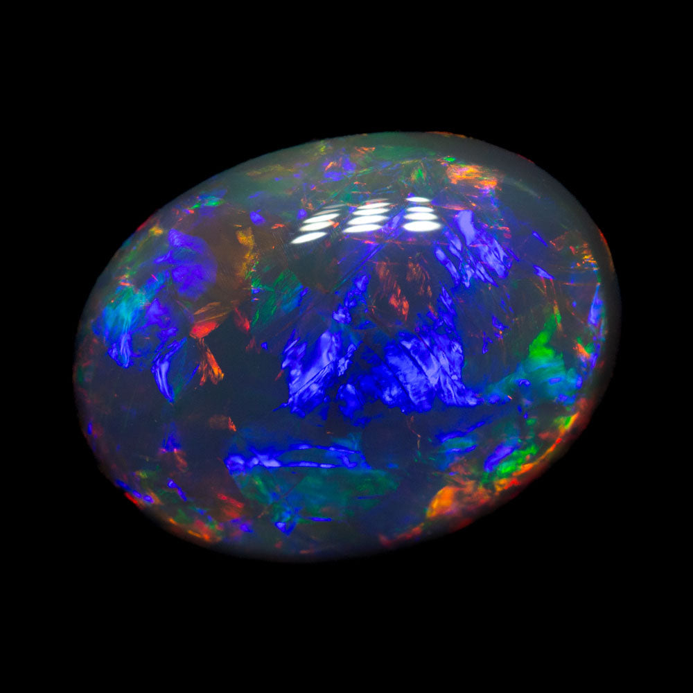 5.66 ct gem double-sided black opal 13.4x10.1x6.4mm