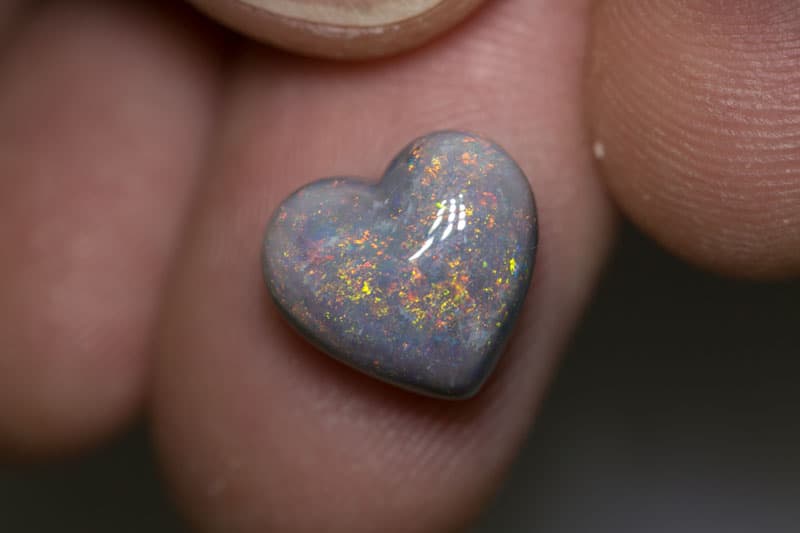 5.70 ct dark opal heart 12.5x7mm