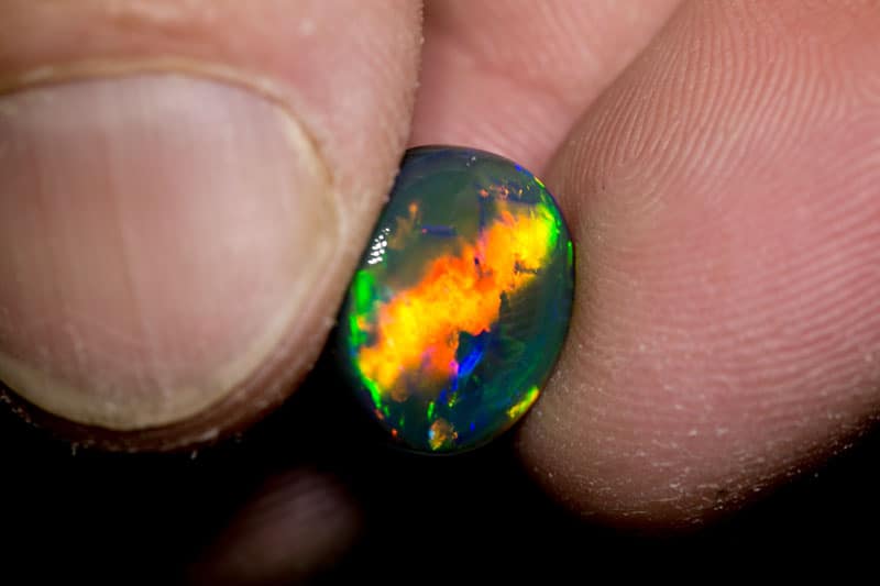 5.80 ct gem black opal 13x11x6mm