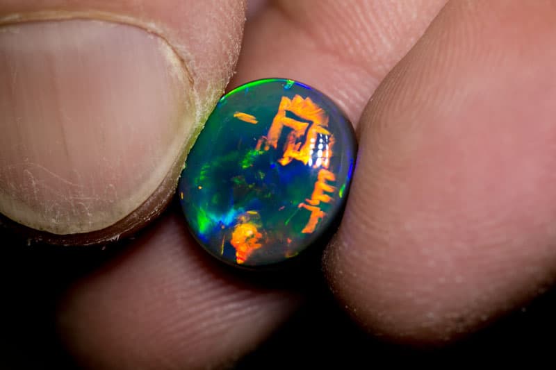 5.80 ct gem black opal 13x11x6mm