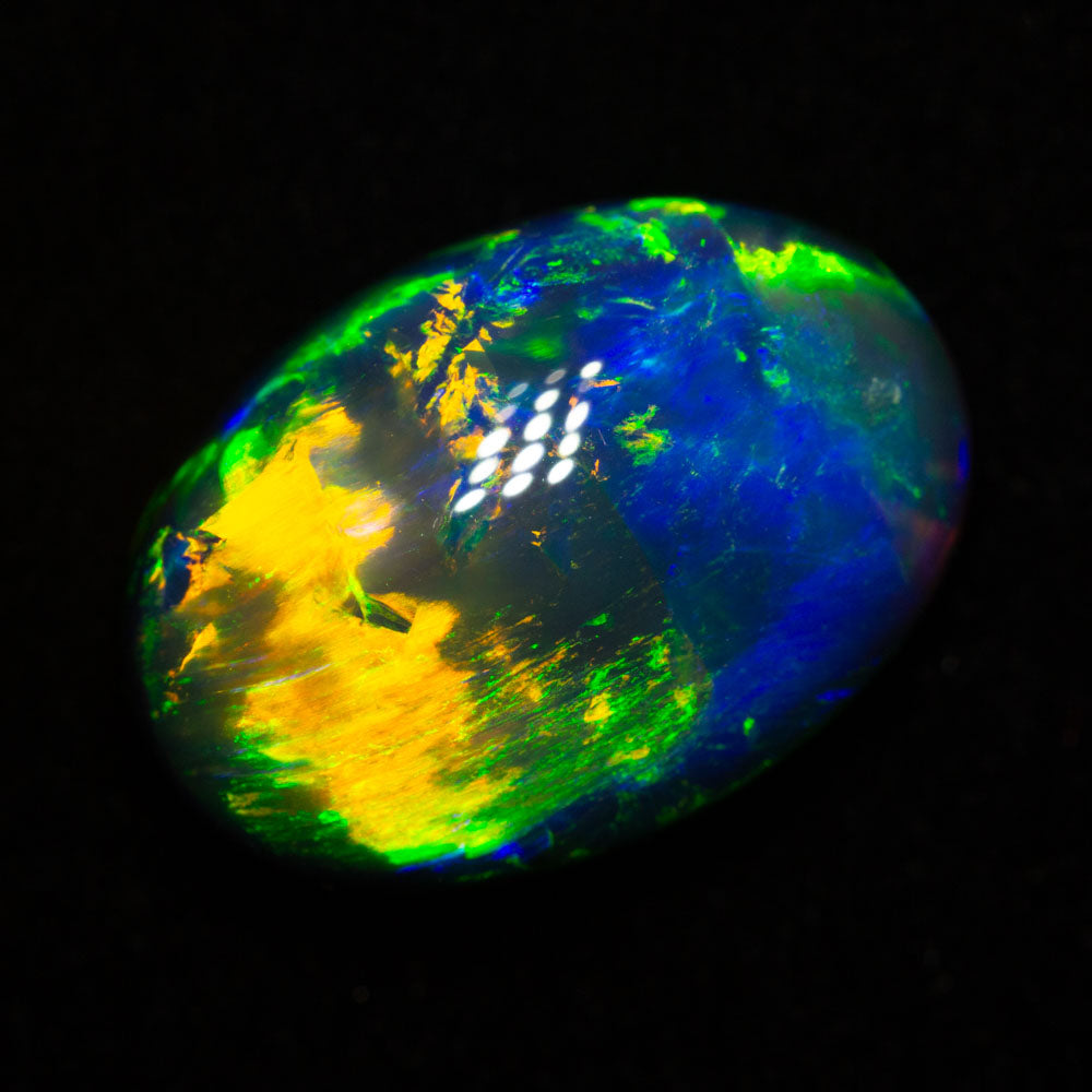 6.24 ct gem black crystal opal 15.1x10.5x6.3mm