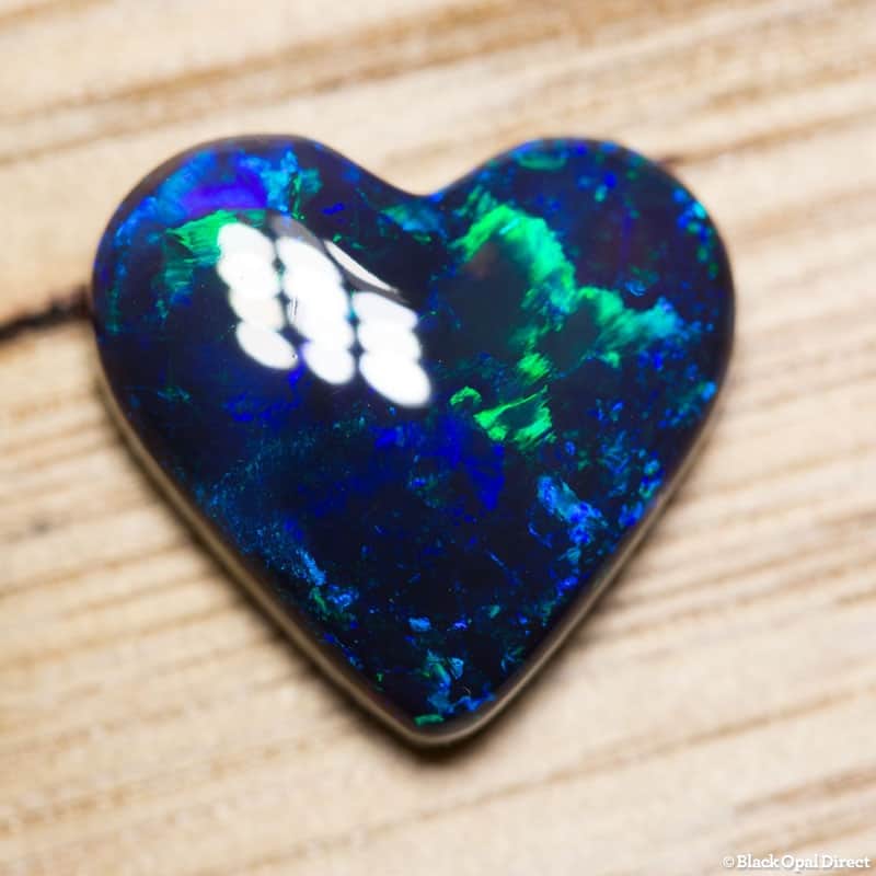 6.40 ct black opal heart 15.5x15x5mm