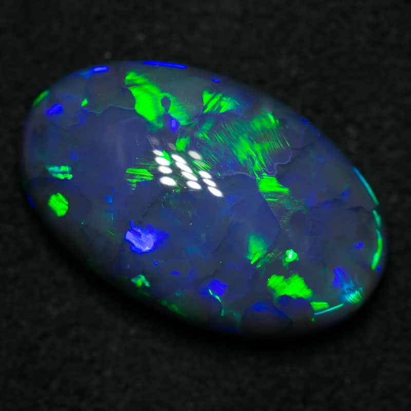 6.48 ct gem black opal 16.5x10x5mm