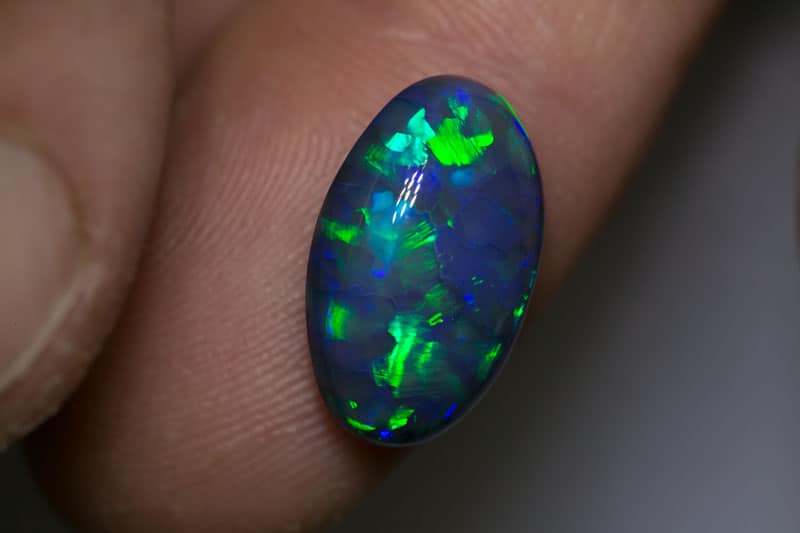 6.48 ct gem black opal 16.5x10x5mm