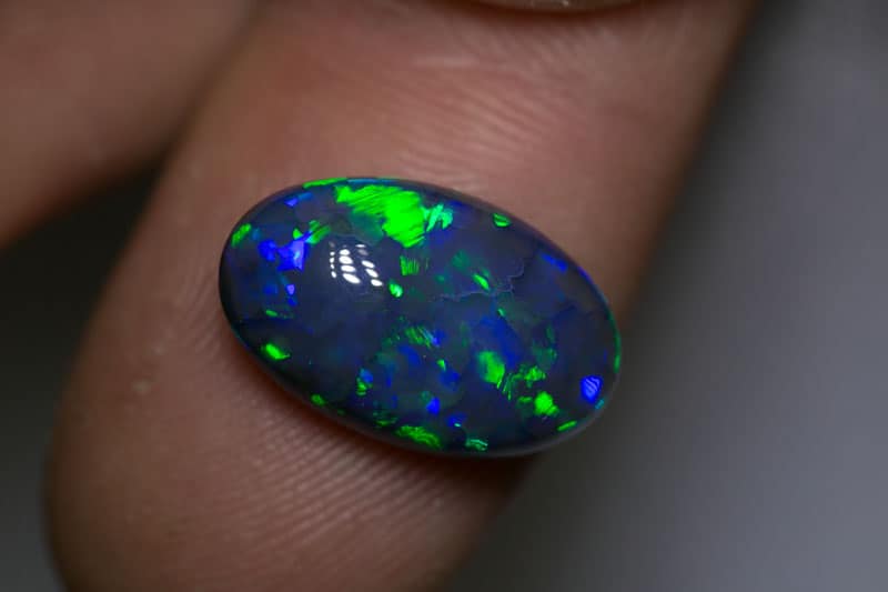 6.48 ct gem black opal 16.5x10x5mm