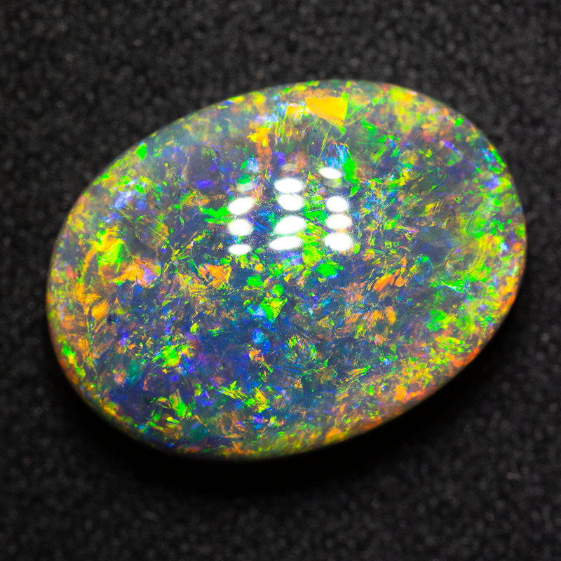 6.51 ct gem black opal 15x10x6mm