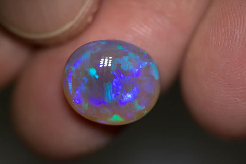 6.63 ct dark crystal opal 14x11x6.5mm