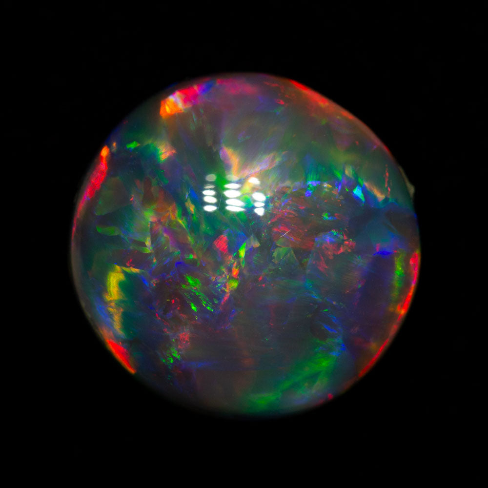 7.03 ct gem black opal 12.8x12.8x7.2mm
