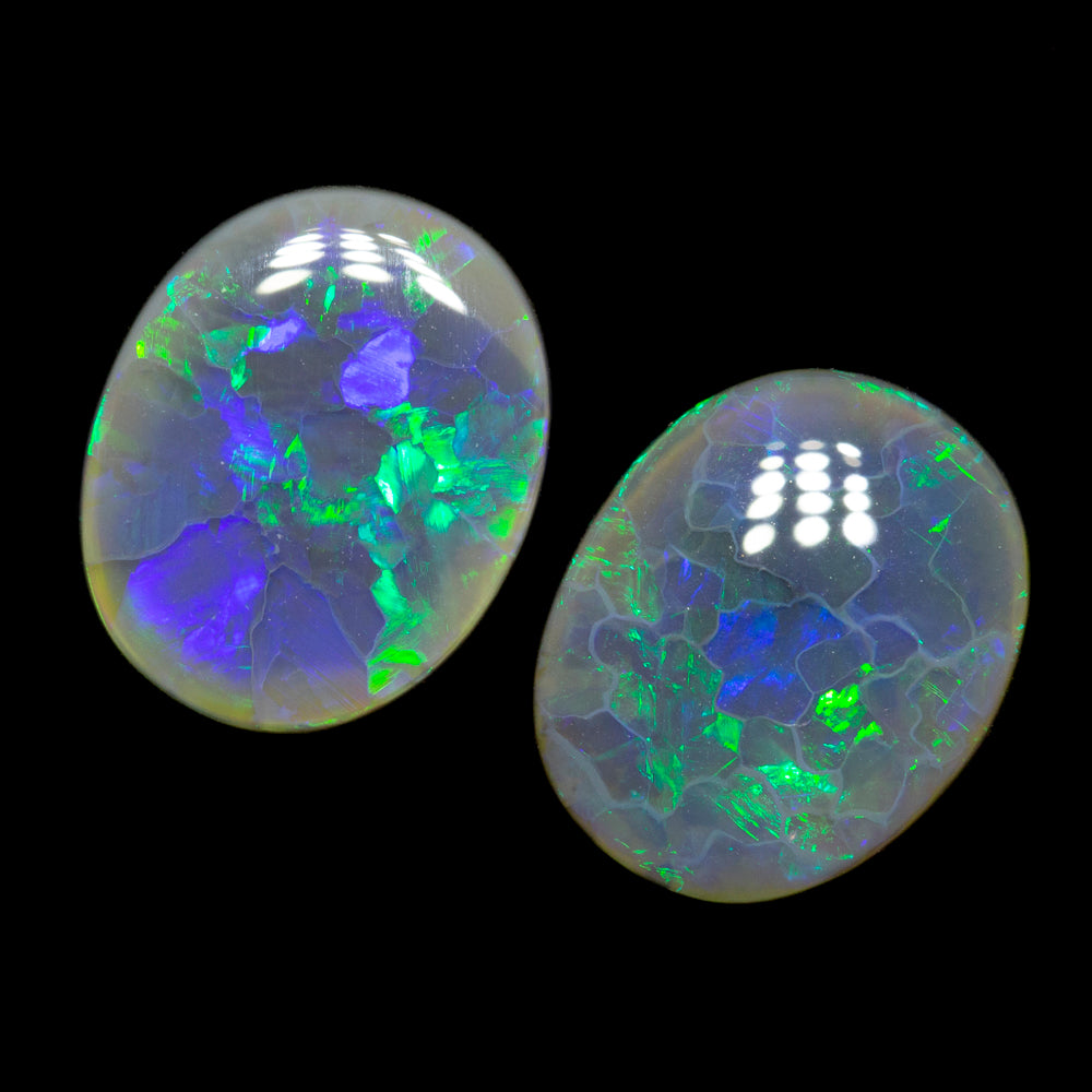 7.20 ct dark opal pair 13x10.5x3.5mm