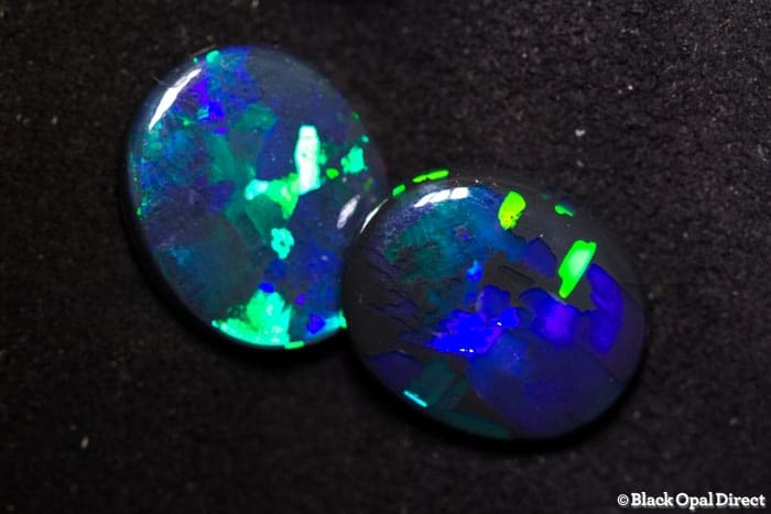 7.50ct gem black opal pair
