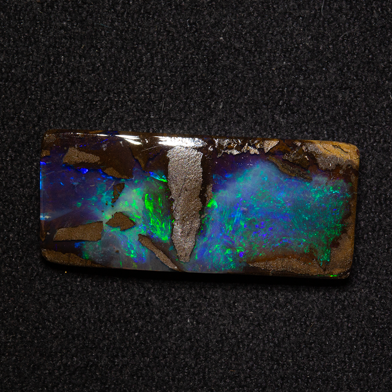 8.06 ct boulder opal 21.4x9.2x3.7mm