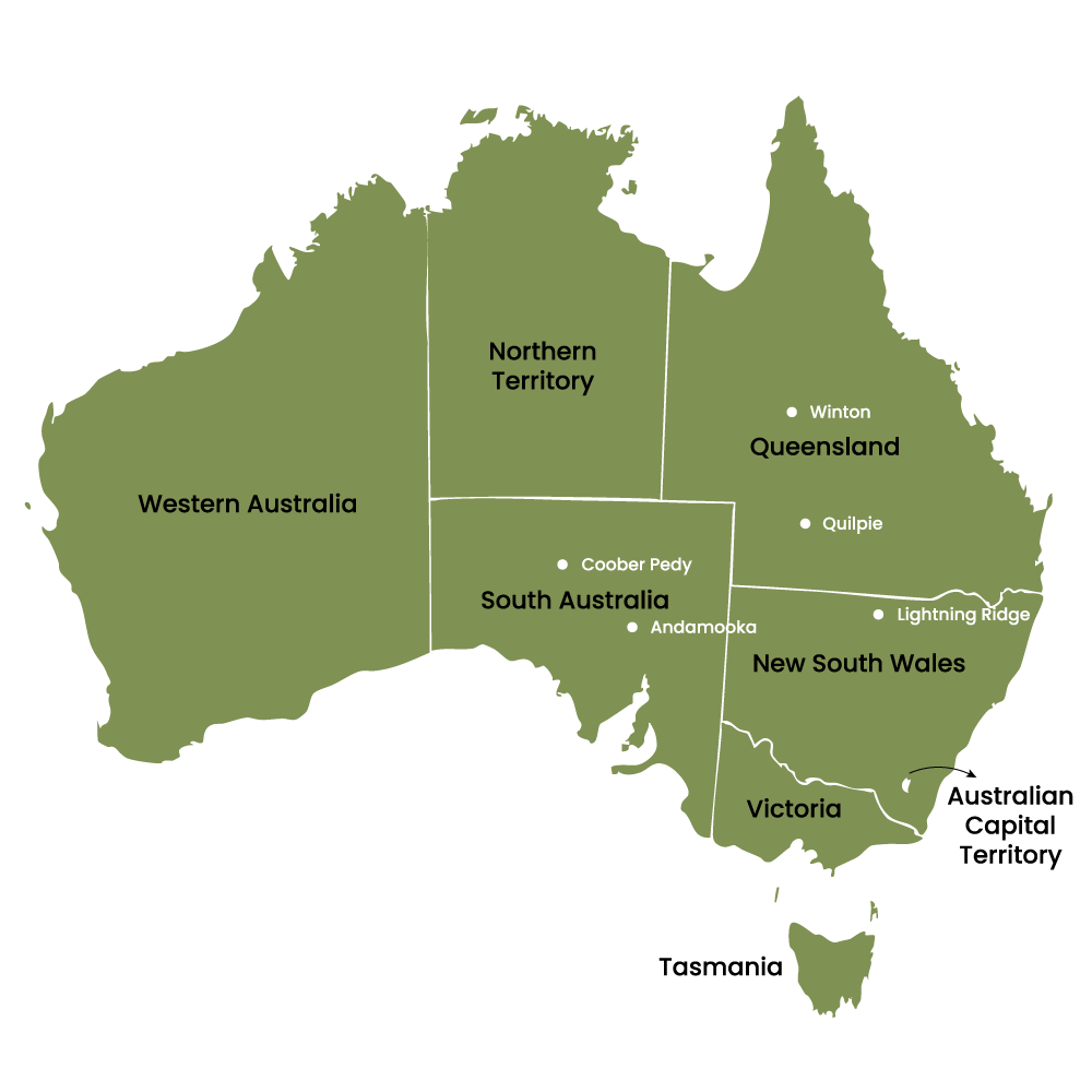 Map of Australian Opal Fields