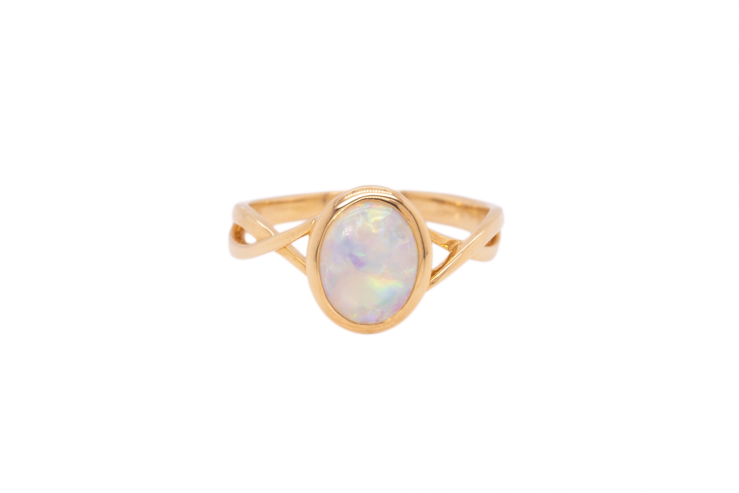 Cora — 18kt Yellow Gold 1.05 ct Crystal Opal Ring