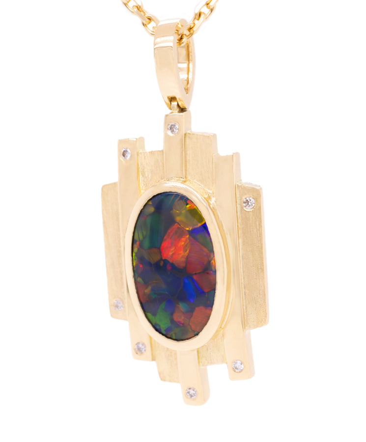 Custom Black Opal Jewelry Pendant