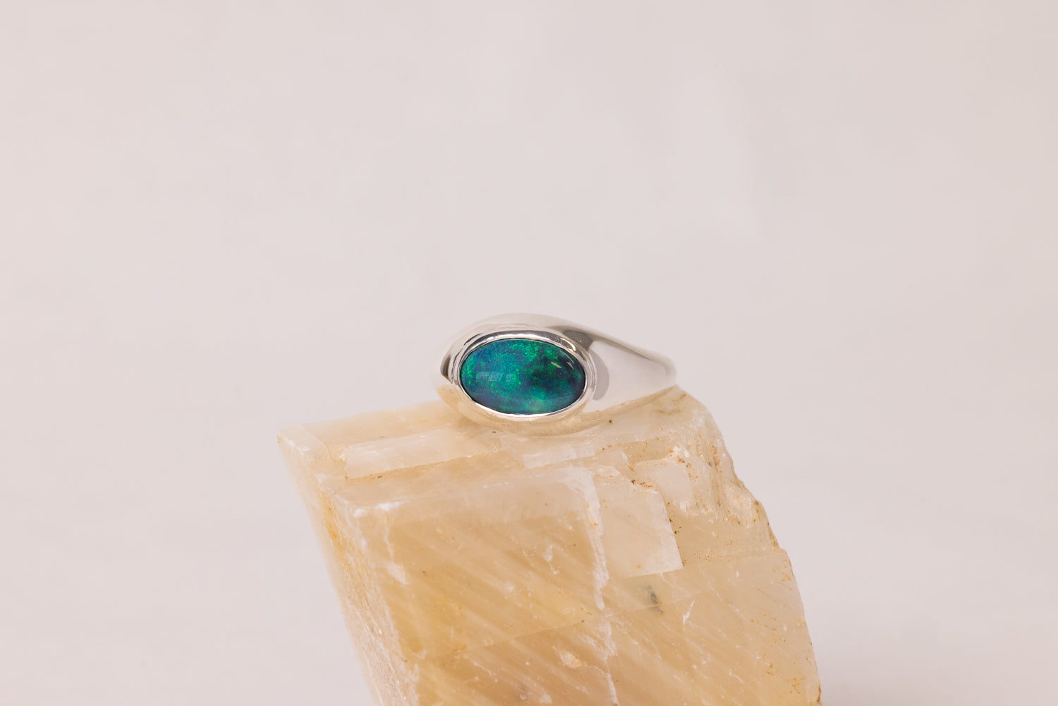Duke — Sterling Silver 2.90 ct Black Opal Ring
