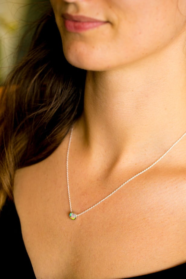 Johanna Sterling Silver Slider with 0.67ct Crystal Opal