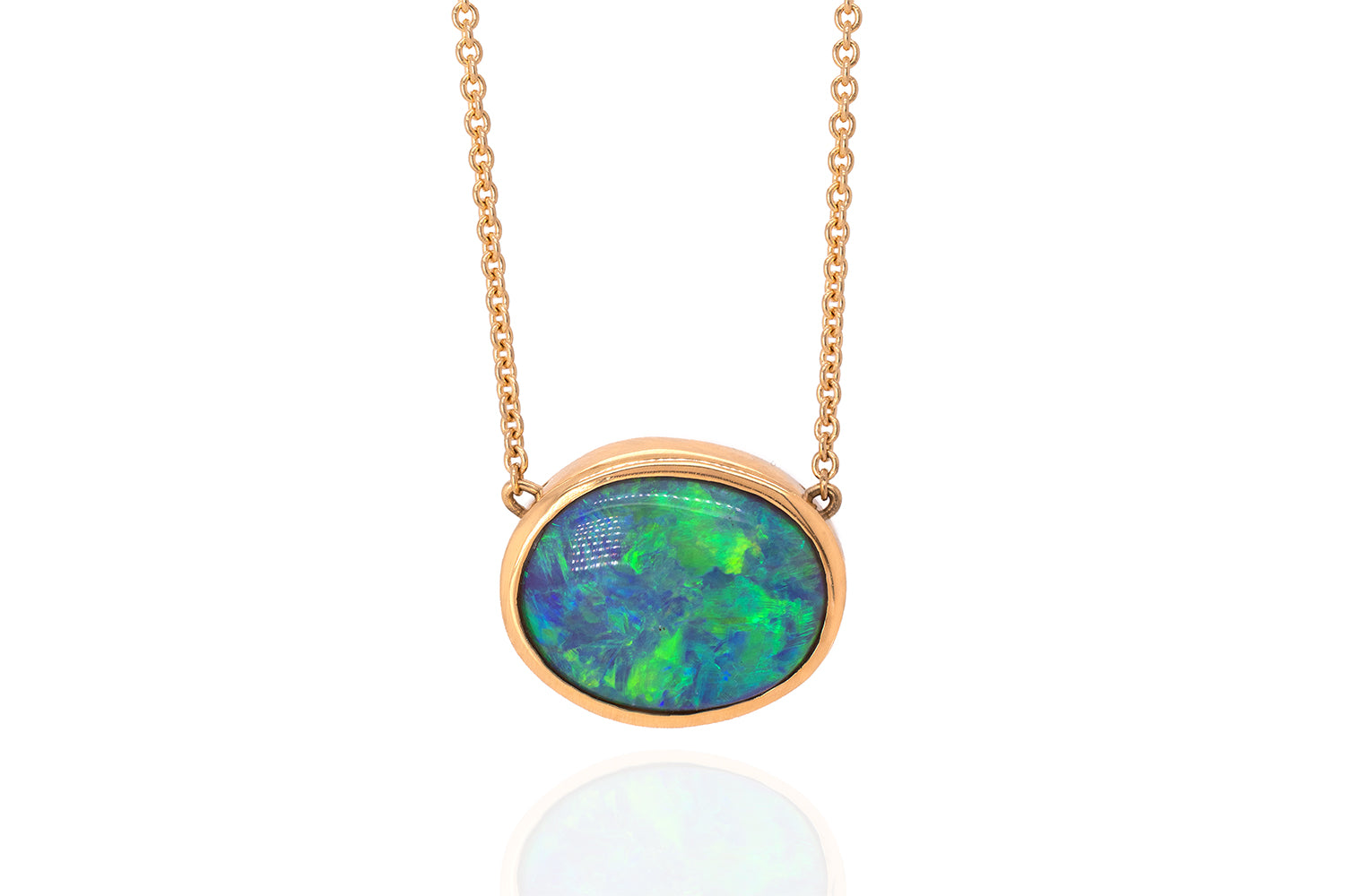Johanna — 18kt Yellow Gold 3.45 ct Crystal Opal Necklace