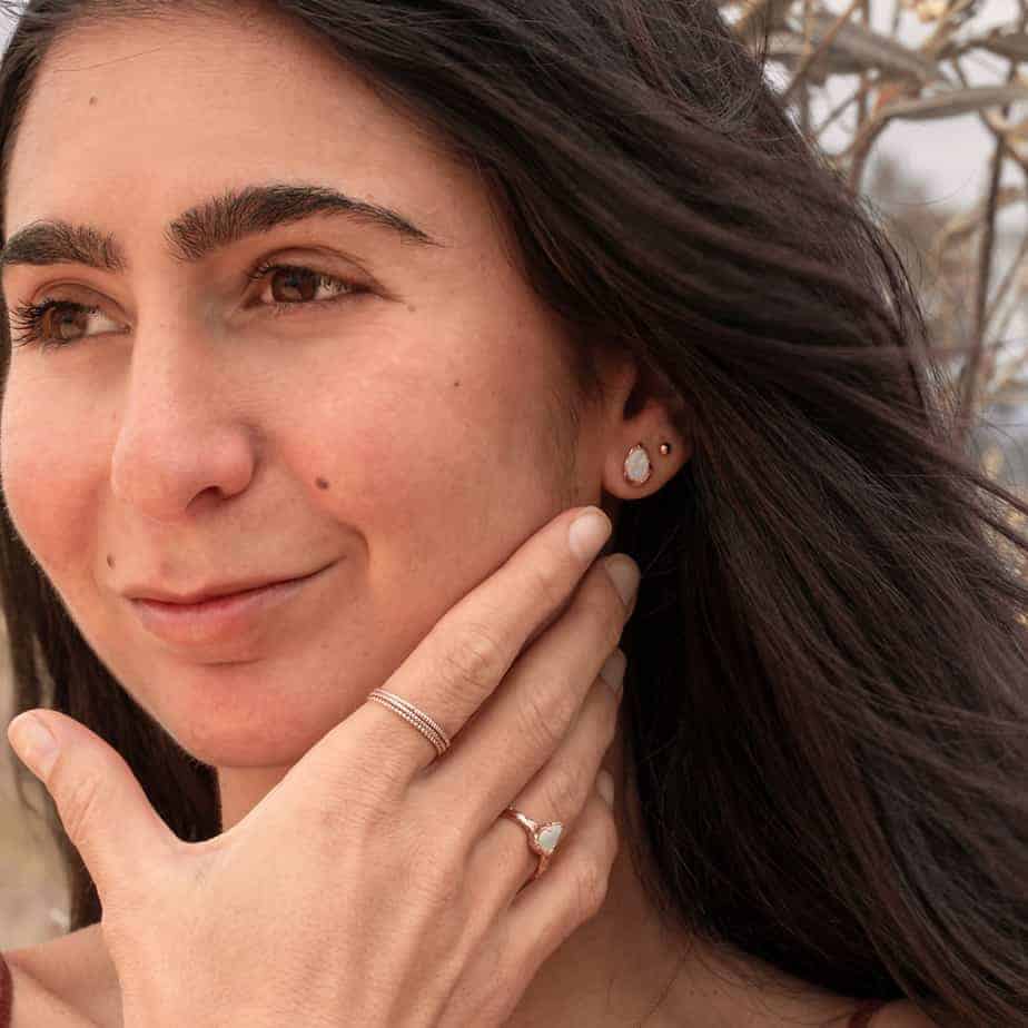 Kindred Crystal Opal Earrings 18kt Rose Gold