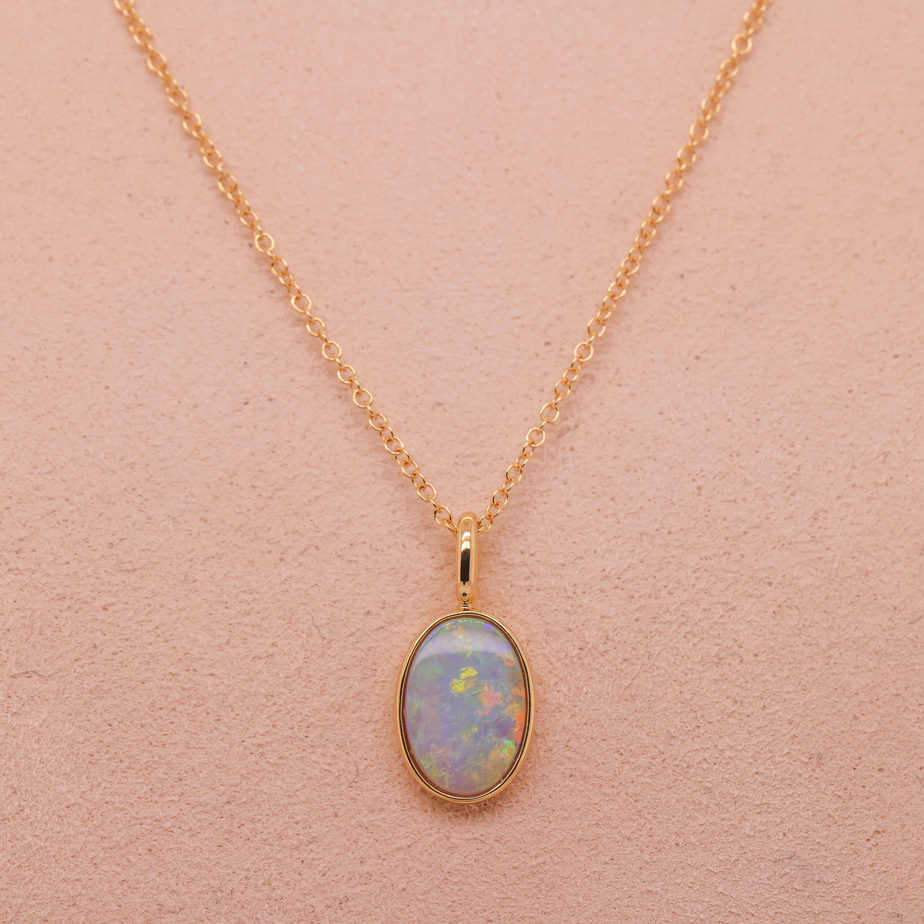 Valentina Necklace Gold Crystal Opal 1.67Ct
