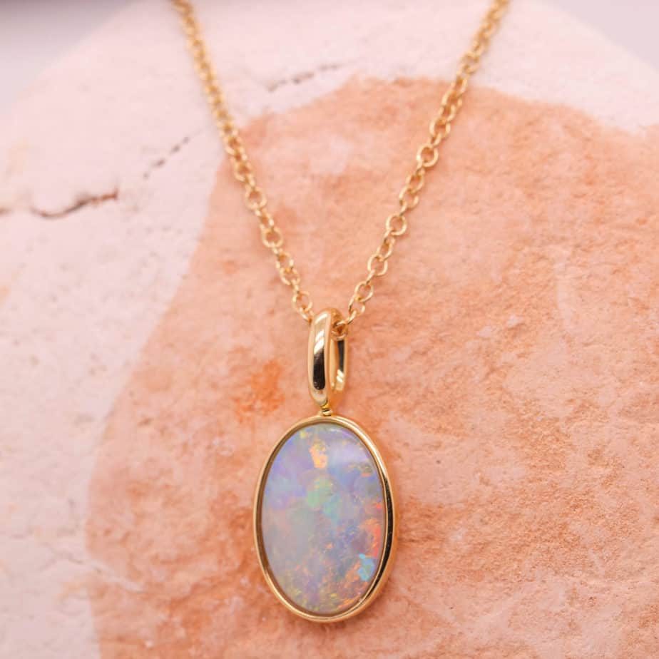 Valentina Necklace Gold Crystal Opal 1.67Ct