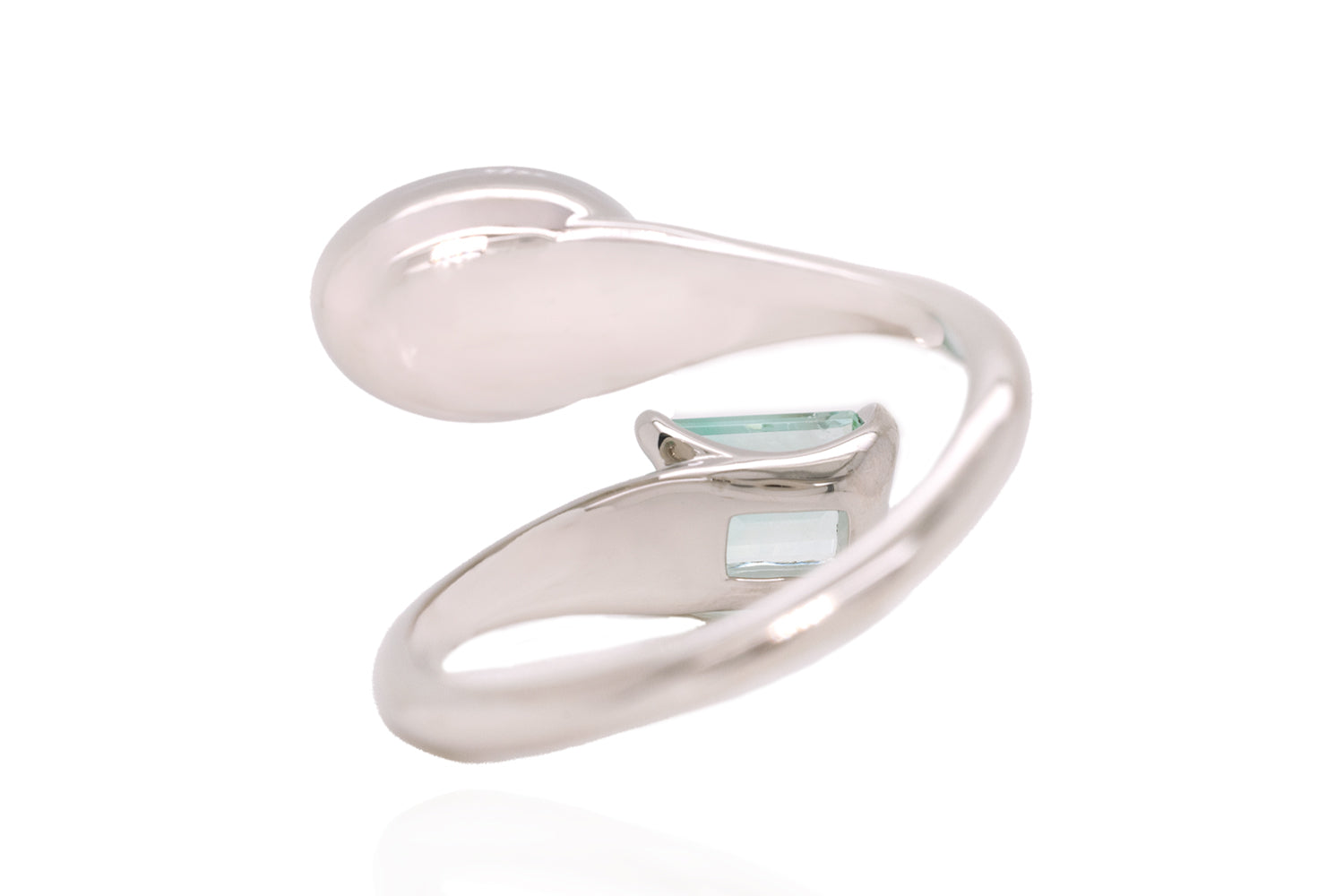 Spirit Platinum Ring — black opal & green beryl