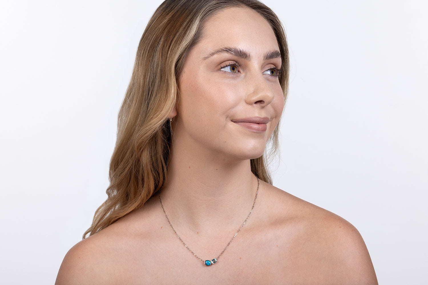 Spirit Platinum Necklace — crystal opal & green beryl