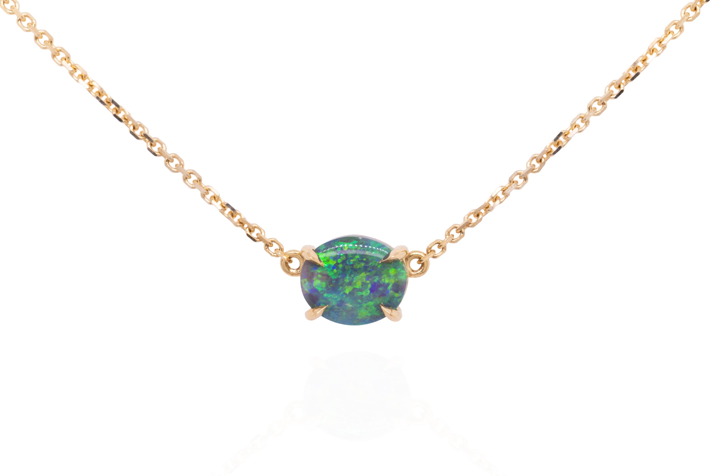 Ruthie — 18kt Yellow Gold 1.07 ct Dark Opal Necklace